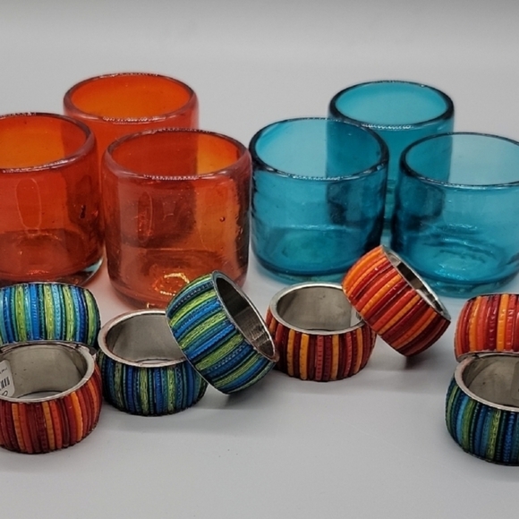 8 Crate&Barrel Napkin Rings Set - Picture 11 of 11